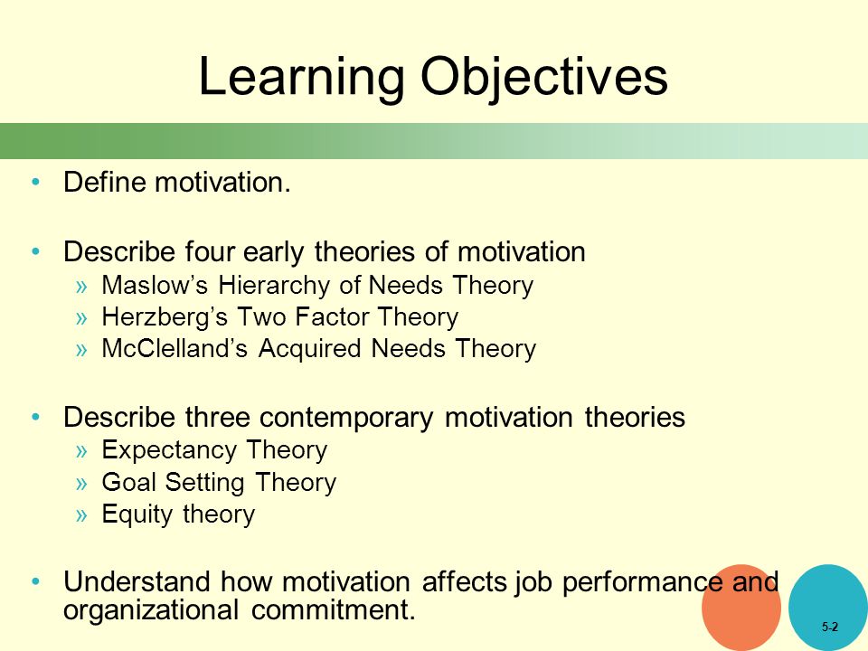 Classical Theories of Motivation